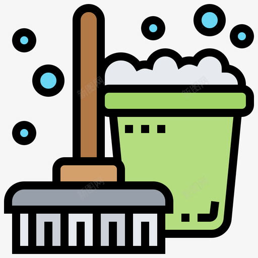 清洁工具清洁132线性颜色图标svg_新图网 https://ixintu.com 工具 清洁 清洁工 线性 颜色