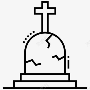 墓地石葬礼墓碑图标图标