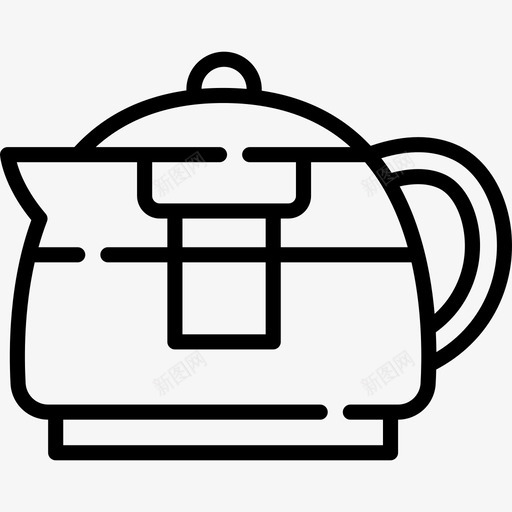 茶壶家用器具17直纹图标svg_新图网 https://ixintu.com 器具 家用 直纹 茶壶