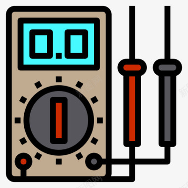 万用表电子装置19线性颜色图标图标