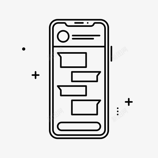 智能手机聊天设备图标svg_新图网 https://ixintu.com iphone 手机 智能 短信 聊天 设备