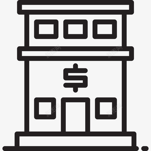 银行货币资金1线性图标svg_新图网 https://ixintu.com 线性 货币资金 银行