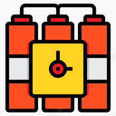 炸弹犯罪23直线颜色图标图标