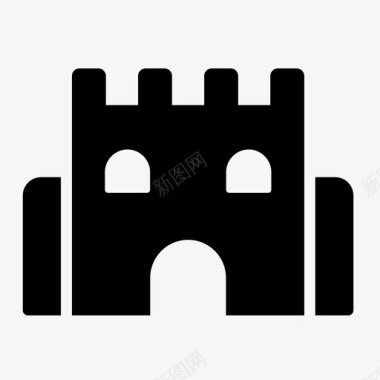 城堡堡垒塔楼图标图标