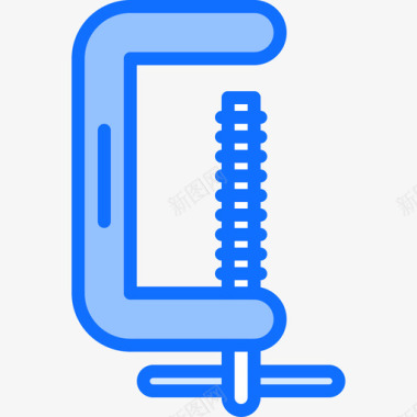 夹钳63号工具蓝色图标图标