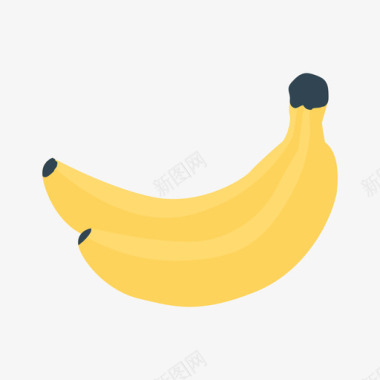 香蕉食品和饮料29扁平图标图标