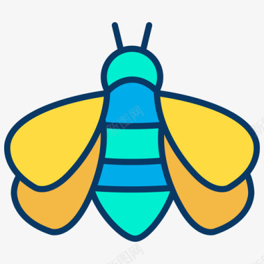 大黄蜂昆虫35线形颜色图标图标