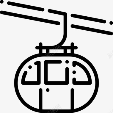 滑雪升降机冬季142直线式图标图标