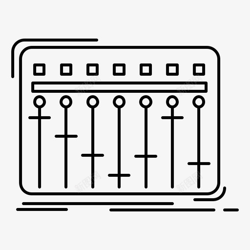 控制台dj混音器图标svg_新图网 https://ixintu.com 制作 录音 控制台 混音 设计 音乐 音响