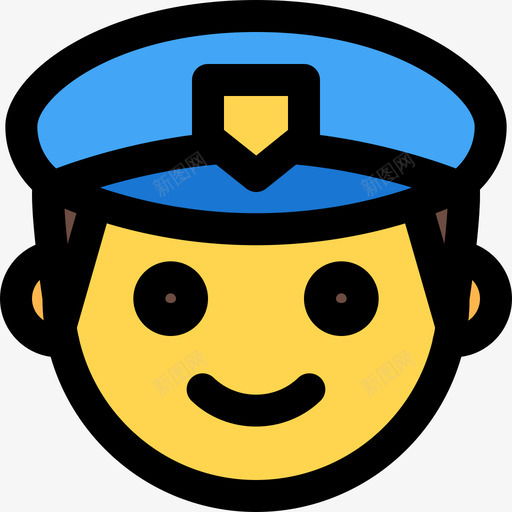 警察笑脸和人1线性颜色图标svg_新图网 https://ixintu.com 笑脸 线性 警察 颜色