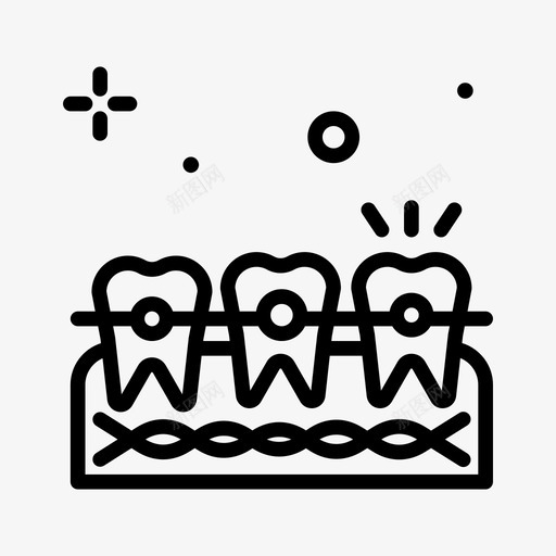 牙套牙医63线性图标svg_新图网 https://ixintu.com 牙医 牙套 线性