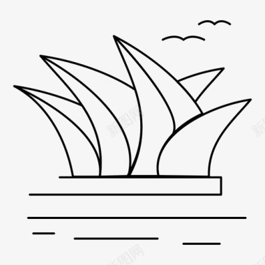 悉尼歌剧院文化港口图标图标