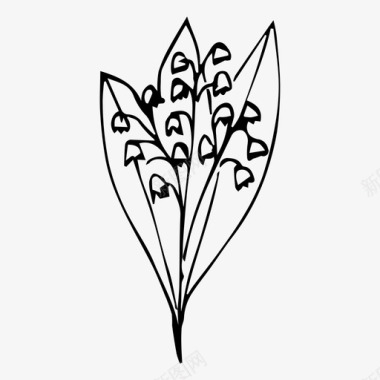 山谷的百合花花植物图标图标