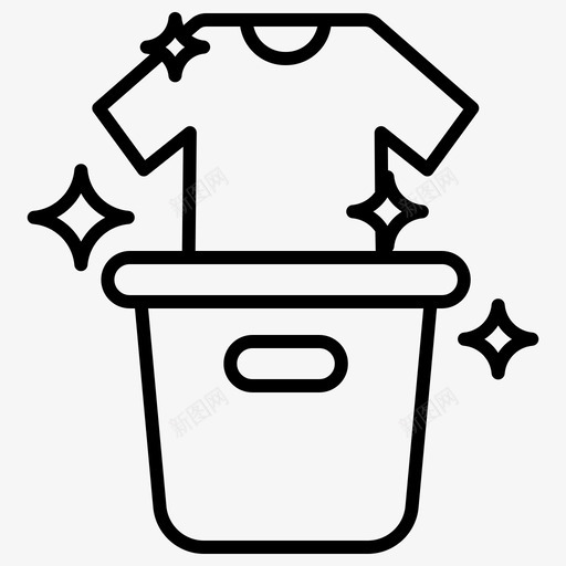 洗衣房清洁90线性图标svg_新图网 https://ixintu.com 洗衣房 清洁 线性