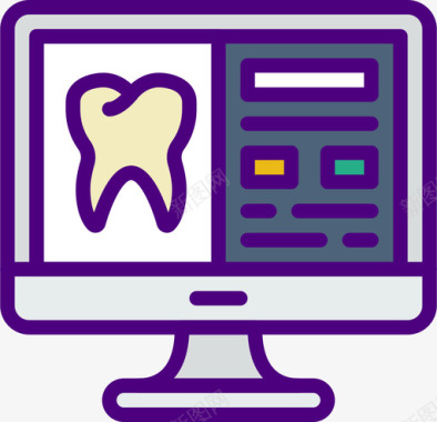 牙齿牙科学10线颜色图标图标