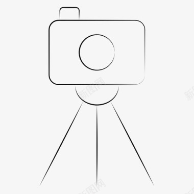 相机相机三脚架手绘摄影图标图标