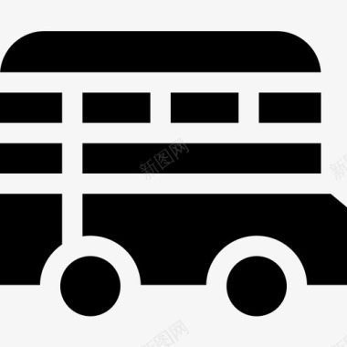 公共汽车车辆和运输车3辆满载图标图标