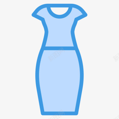 铅笔裙衣服124蓝色图标图标