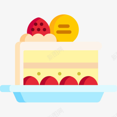 蛋糕片婚礼207扁平图标图标