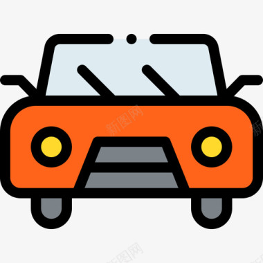 汽车车辆和运输工具1线性颜色图标图标