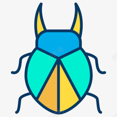 甲虫昆虫35线形颜色图标图标