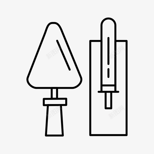 泥刀砌砖建筑图标svg_新图网 https://ixintu.com 工具 建筑 泥刀 砌体 砌墙刀 砌砖 砖刀