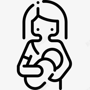 母乳喂养婴儿淋浴48直系图标图标