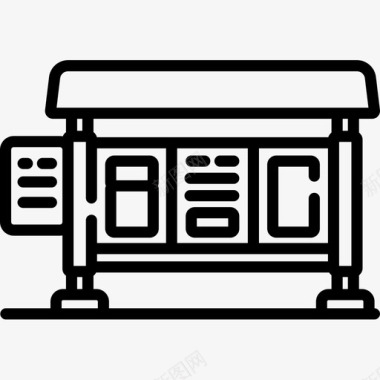 公共汽车站城市54直线图标图标