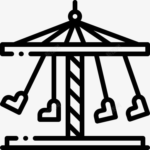 旋转木马嘉年华55线性图标svg_新图网 https://ixintu.com 嘉年华 旋转 木马 线性