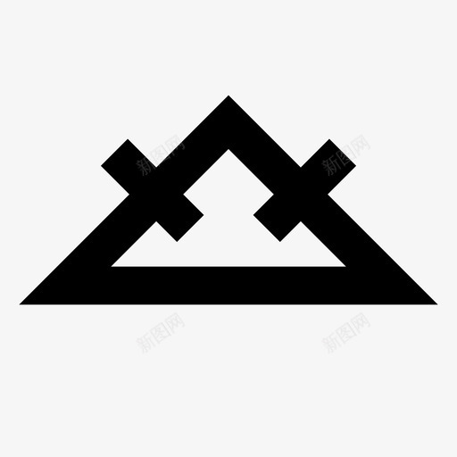 等腰三角形几何数学图标svg_新图网 https://ixintu.com 几何 实数 数学 等腰三角形
