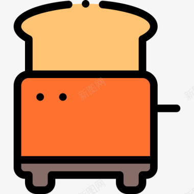 烤面包机家居用品22线性颜色图标图标