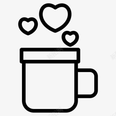 咖啡约会爱情图标图标