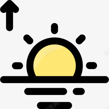 日出天气298线性颜色图标图标