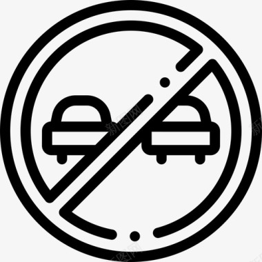 禁止超车13号交通标志直线图标图标