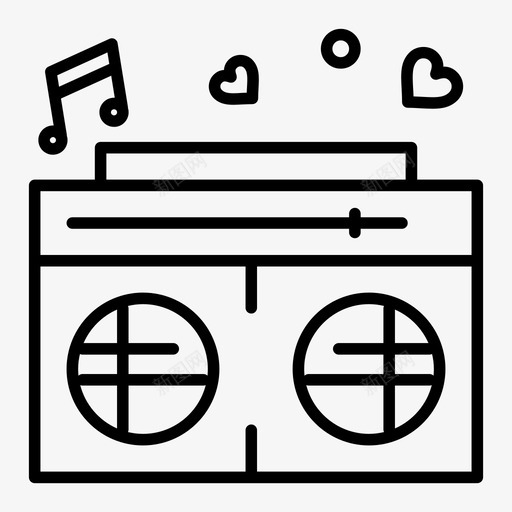 收音机音乐电台图标svg_新图网 https://ixintu.com 扬声器 收音机 电台 音乐