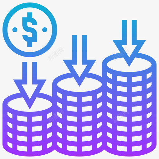 亏损储蓄和投资14梯度图标svg_新图网 https://ixintu.com 亏损 储蓄 投资 梯度