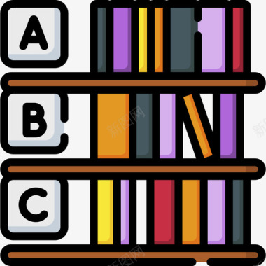 图书馆第16册线性颜色图标图标