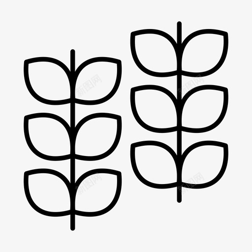 植物生长叶子图标svg_新图网 https://ixintu.com 叶子 收集 月收 植物 生长 界面 网络