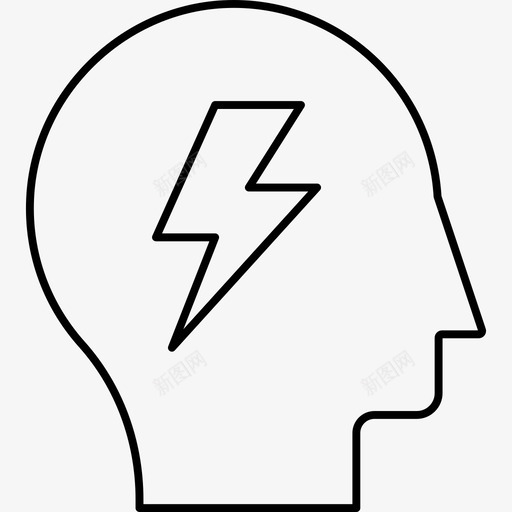 能量大脑闪光灯图标svg_新图网 https://ixintu.com 图标 大脑 头脑 用户 线图 能量 设计印刷 闪光灯