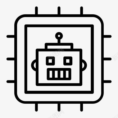 Cpu机器人7线性图标图标
