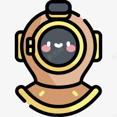 潜水头盔水手18线颜色图标图标