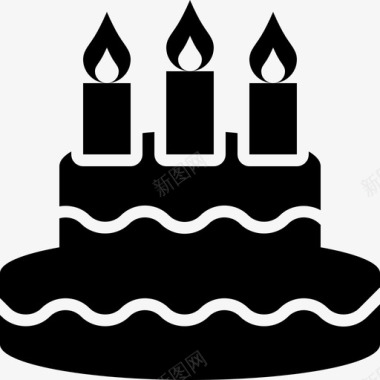 生日蛋糕蜡烛蛋糕庆祝活动和节日图标图标
