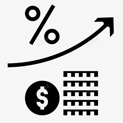 利率收益被动图标svg_新图网 https://ixintu.com 利润 利率 投资 收益 稳健 被动