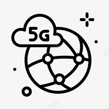 世界5g1线性图标图标