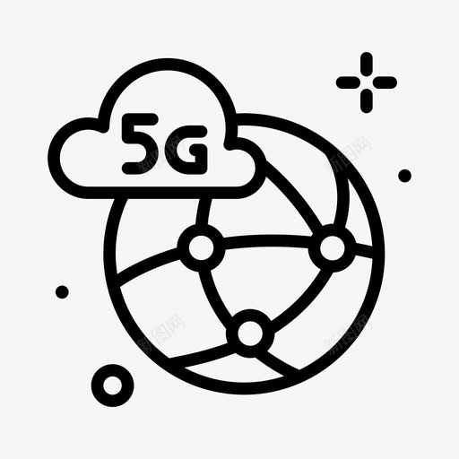 世界5g1线性图标svg_新图网 https://ixintu.com 5g 世界 线性