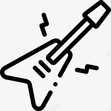 电吉他摇滚乐28线性图标图标