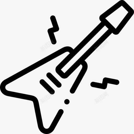电吉他摇滚乐28线性图标svg_新图网 https://ixintu.com 吉他 摇滚乐 线性