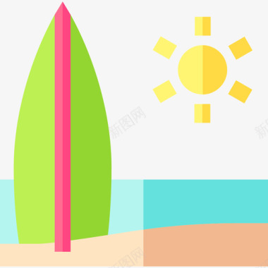 冲浪板暑假39平坦图标图标