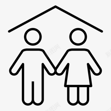 家庭夫妻房子图标图标
