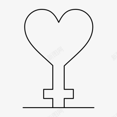 心脏女性性别图标图标